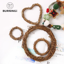 Christmas Vine Strip Flower Ring Round Flower Ring Love Vine Ring Perpetual Raw Flowers Goat Felt DIY Material Christmas Flower Ring Decoration