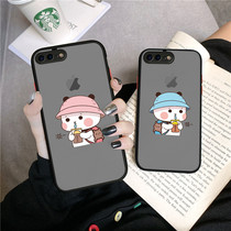 Apple 8plus mobile phone shell minimalist 7plus lovers cute 6splus personality creative apple 8 fat mansion 7 fairy water 6 6s male and female tide cards se2 simple pen cartoon silicone gel