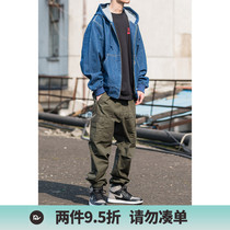 (NextVogue)carhartt wip cargo jogger elastic waist tie leg overalls two colors