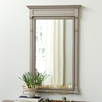 European and American creative background wall wall mirror living room entrance art decorative mirror fake window large mirror customization