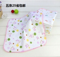 Special four-layer gauze square towel soft and comfortable high-density printed gauze saliva towel five strips