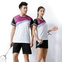 2021 new summer mens badminton clothing womens sportswear set quick-drying clothes printing table tennis clothing mens customization