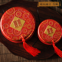  Wenhong Shangpin happy candy box Creative tinplate drum can candy box Chinese wedding celebration personalized iron box