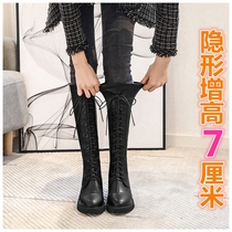 Boots for women in the fall and winter of 2022 the new velvet leather-added little man increased long boots but knee boots
