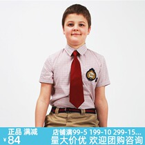 Eaton Gide Boys Ivy black black grid short sleeve shirt 09c132