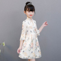 Childrens cheongsam dress autumn girl Tang suit Chinese style Foreign dress Little Girl Costume Princess dress