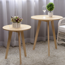  Ruimeite Nordic small round table Balcony small coffee table Simple casual living room Sofa side table Solid wood negotiation small table