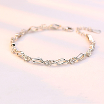 999 Bracelet Female Sterling Silver Bracelet Student Handwear 38th Birthday Gift for Girlfriend Swarovski Zirconium