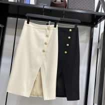 MRMW irregular skirt women 2021 summer new high waist slim A- line dress split long hip skirt