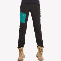 (Special) Camping outdoor soft shell pants womens autumn and winter plus velvet thickened windproof waterproof assault pants color slim fit