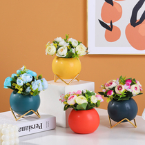 Morandi floriculture fake flower small potted plant ornaments dining table flower setting flower artificial flower living room decoration flower