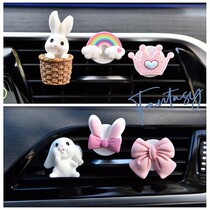 Car ornaments car perfume perfume air conditioner outlet cute rabbit car interior product flower bow decoration