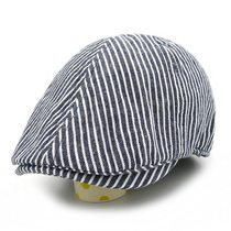 noabat spring and summer new boy hat childrens beret cotton gray stripe European style handsome Benin cap