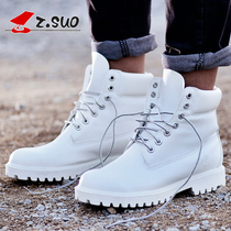 Walking mens shoes boots autumn and winter Martin boots white outdoor boots boots boots locomotives short boots tide man