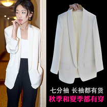 White suit jacket women's 2022 new Korean version of English wind thin fashion Joker casual small suit top tide
