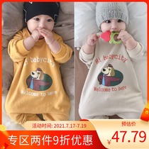 Baby jumpsuit suit Spring cute super cute autumn Hayi 6-12 months clothes Spring and autumn thin baby climbing suit