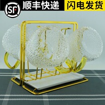 Tea Cup glass cup rack water Cup tray drain rack hanging shelf storage upside down light luxury cup holder household rack