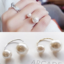 Korean handpiece U-shaped opening adjustable size pearl ring elegant lady style spot batch