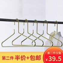 Gold Nordic bold metal hangers Household cloakroom non-slip non-trace coat support Clothing store display hangers