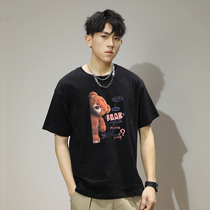 no1dara Japanese bear cotton T-shirt short sleeve loose versatile mens fashion summer new half sleeve T-shirt