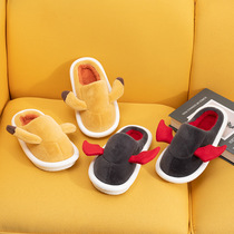 Cotton slippers indoor home non-slip couple slippers autumn and winter mens drag shoes take off shoes fashion ins tide versatile shoes