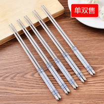 High-end household threaded stainless steel metal iron chopsticks Korean style twisted flower design environmentally friendly thickened non-slip hollow chopsticks
