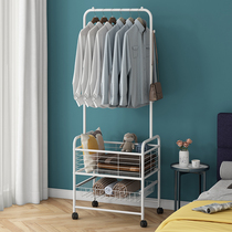 Clothes hanger floor bedroom clothes hat rack balcony clothes rack folding indoor hanging clothes hanger Easy clothes rack shelf