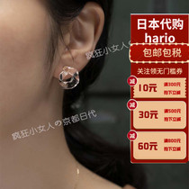 Japan HARIO Lampwork Factory 10k gold glass stud earrings