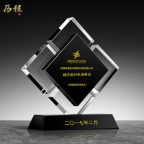 Creative crystal trophy custom personality annual meeting excellent employee award Team commendation medal Authorization card custom lettering