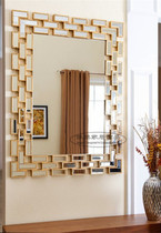 European luxury classical mirror hanging mirror bathroom mirror porch square decorative mirror restaurant Wall hallway mirror custom