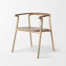 Solid wood log dining chair home desk modern minimalist home adult backrest Nordic pewter restaurant armchair