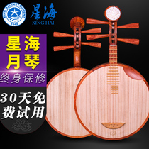 Beijing Xinghai 8214-A sandalwood Yueqin Xinghai Yueqin musical instrument Blooming rich headdress Austenite sandalwood Yueqin