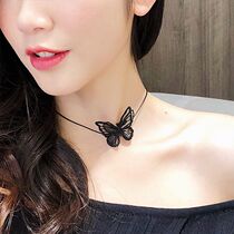 Neck joint butterfly female necklace girl chain personality disc student female choker necklace tremble sound with fashion