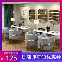 Marble nail table and chair set combination economy single and double three nail table Net red double layer manicure table table