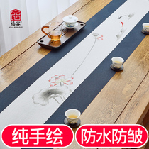 Waterproof tea mat Linen tea cloth Tea table table flag Chinese Zen cotton linen tea tablecloth Tablecloth Bamboo mat Chinese style fabric