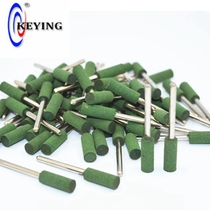 Keying rubber grinding head Green cylindrical bullet tip 3-handle aluminum alloy die casting steel mold polishing grinding head