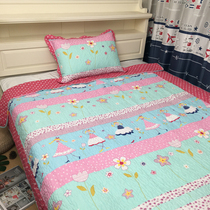 Korean cotton quilted air conditioner summer quilted cotton cotton cotton sandwich 1 2m bed sheet bed cover cover two-piece set