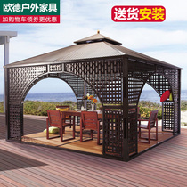 Outdoor gazebo Tent European awning Villa courtyard Luxury Rattan pavilion Wooden house Garden Yard Big house