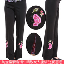 2021 Spring and Autumn New Mother Dress Tang suit Womens Pants Middle-aged womens trousers Middle-aged womens embroidered pants children