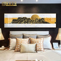 New Chinese Living Room Decoration Painting Light Extravagant Crystal Porcelain Painting Bedroom Atmospheric Banner Sofa Background Wall Painting Landscape Wall Painting