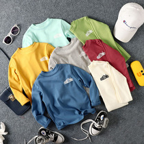 Tide boy elastic beating bottom shirt 20 fall New pint boy girl letter printed long sleeve T-shirt baby 100 lap blouse T