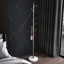 Nordic clothes hat stand floor bedroom single pole type marble creative hanging clothes hanger upright hanging hanger sub-containing deviner