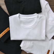 200g American heavyweight Amei Kazi retro cotton short sleeve t-shirt black and white base shirt mens shirt summer