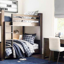 American country solid wood childrens bed RH boy get up and down the bed log bunk bed simple all solid wood single bunk bed
