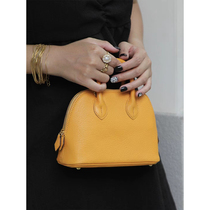 Cute and practical ~ leather shell bag goat leather small Baolai mini bolide mini bowling bag 18