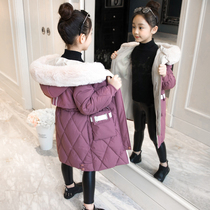 Girls  cotton clothes 2020 new childrens winter clothes thickened mid-length quilted jacket little girl big child thickened cotton clothes Western style