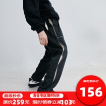 SIMPLE RIMLESS deconstructs Coloured pockets Long pants Mens wave looser Hip Hop Straight Barrel Casual Western Pants Summer