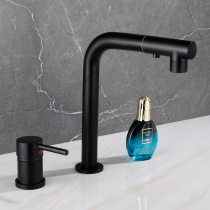 Full copper pull-out tap double-hole surface basin hot and cold split toilet washbasin wash head can be rotated for home