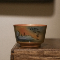 Taofu Jingdezhen Wang Gulin Dacai hand-pulled embryo firewood Kiln cup wood-fired Tea Cup ceramic kung fu tea set chicken tank Cup