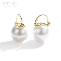 High-grade sense earrings 925 sterling silver imitation large pearl drop earrings womens French retro port wind 2021 new trend